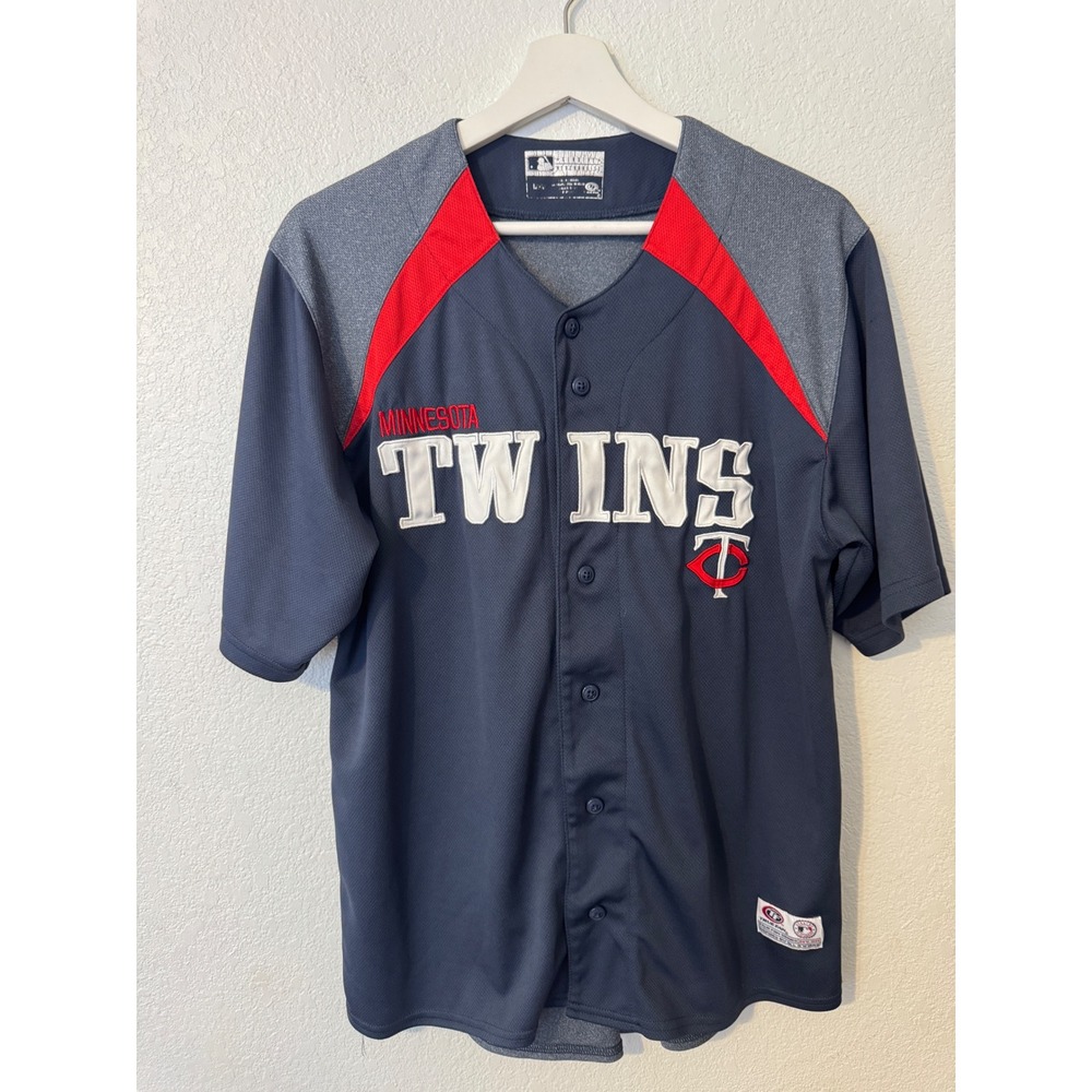 Majestic Minnesota Twins Baseball‎ Jersey Short Sleeve Button Up Adult M